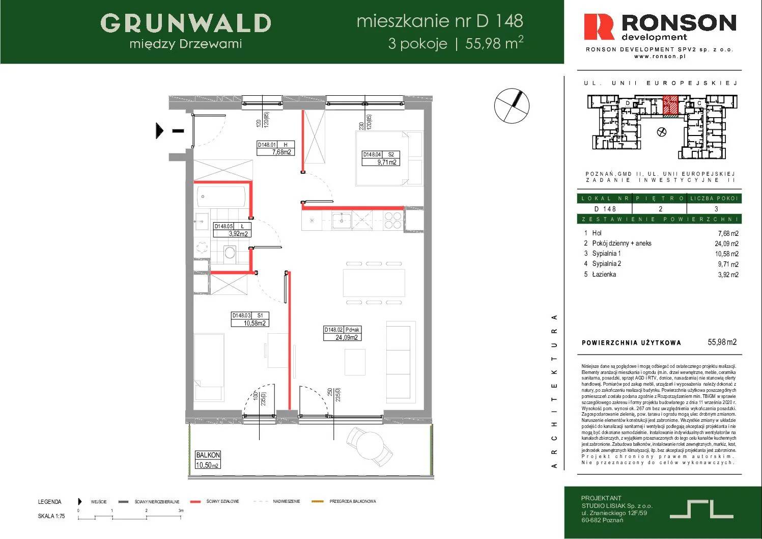 Grunwald Między Drzewami - lokal D148, budynek 2