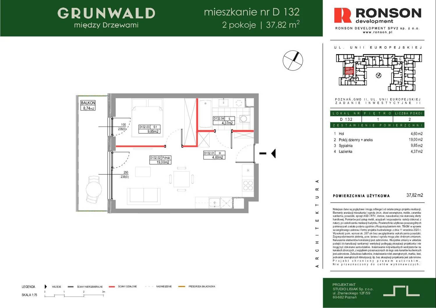 Grunwald Między Drzewami - lokal D132, budynek 2