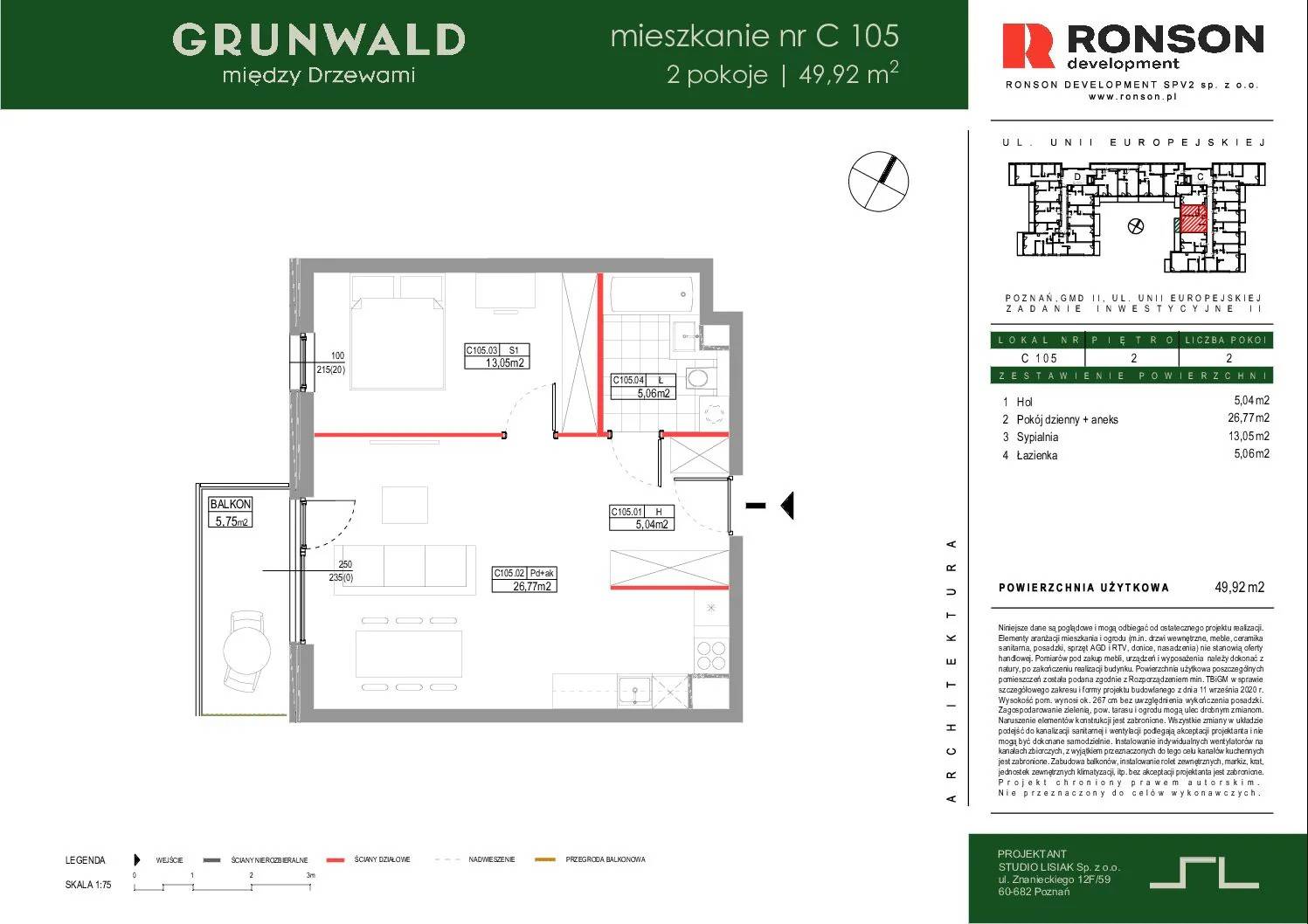 Grunwald Między Drzewami - lokal C105, budynek 2