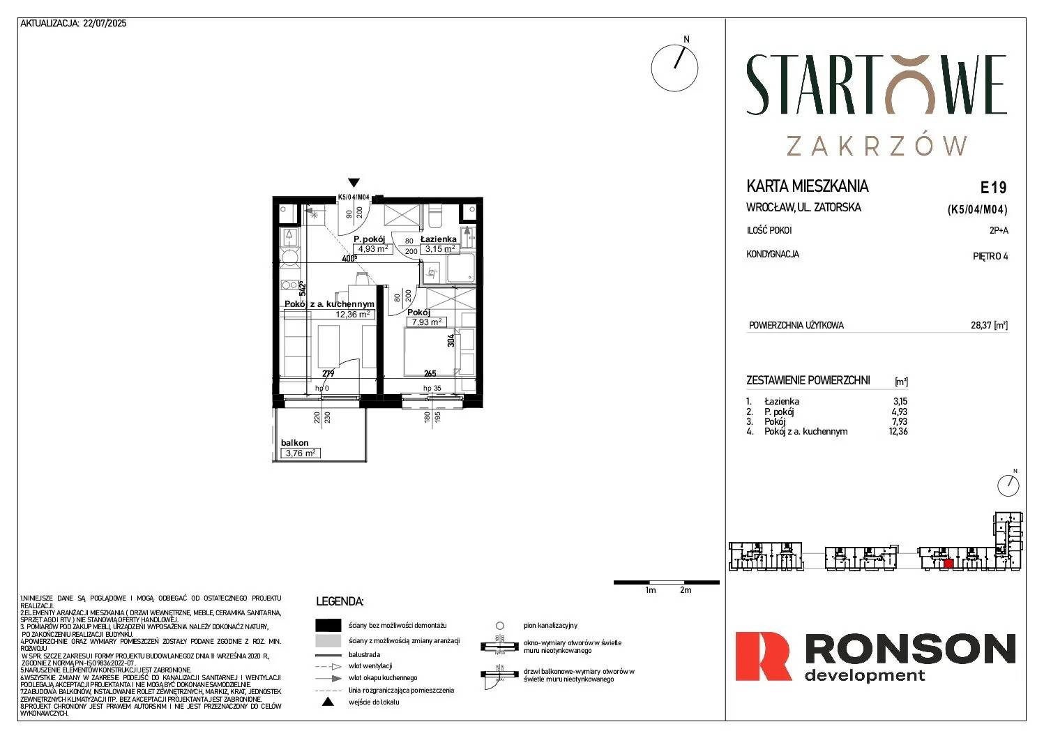 Osiedle Startowe – inwestycja Ronson - lokal E19, budynek 1