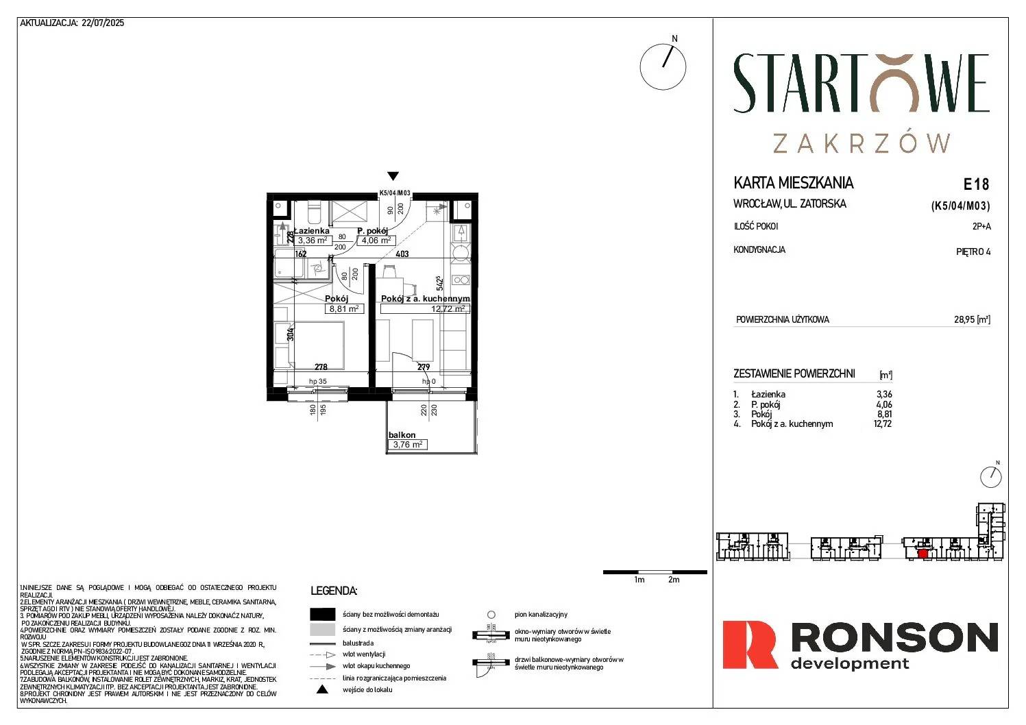 Osiedle Startowe – inwestycja Ronson - lokal E18, budynek 1