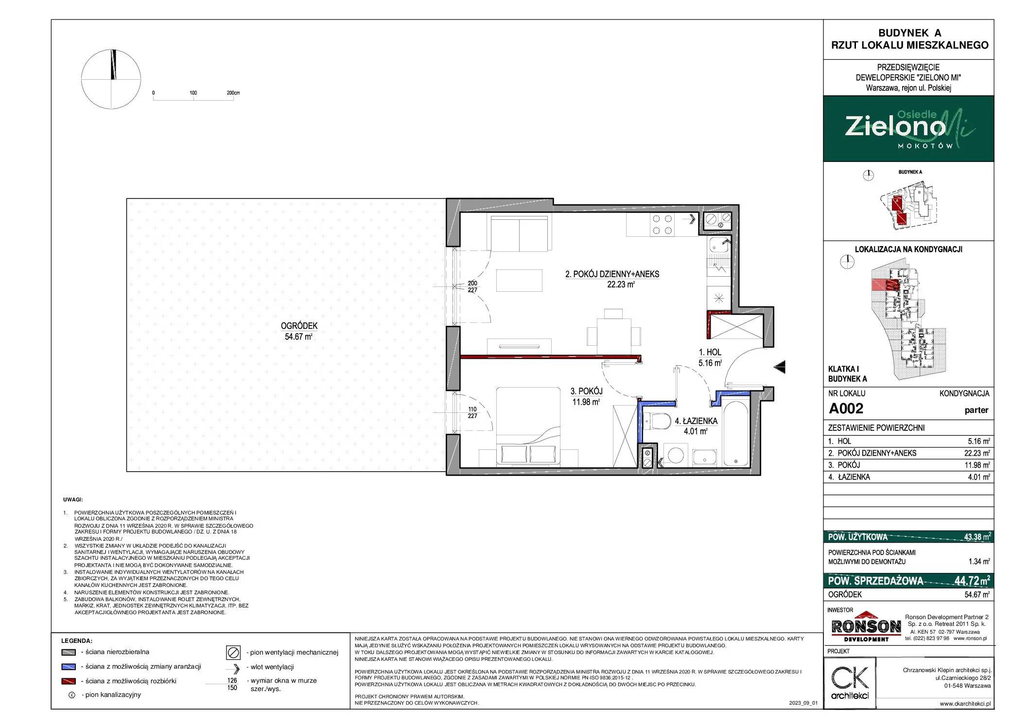 Zielono Mi – inwestycja Ronson - lokal A002, budynek A