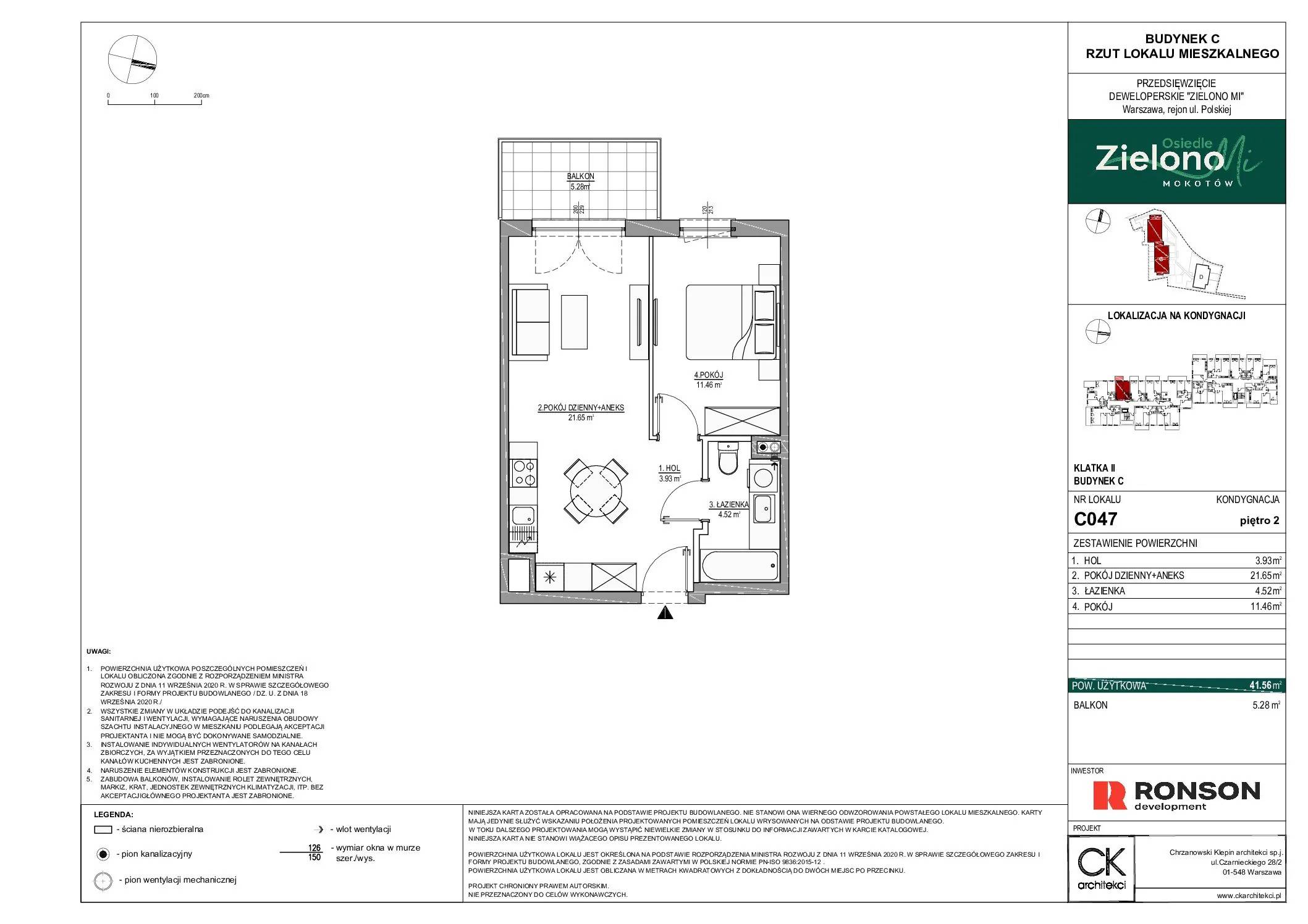 Zielono Mi – inwestycja Ronson - lokal C047, budynek C