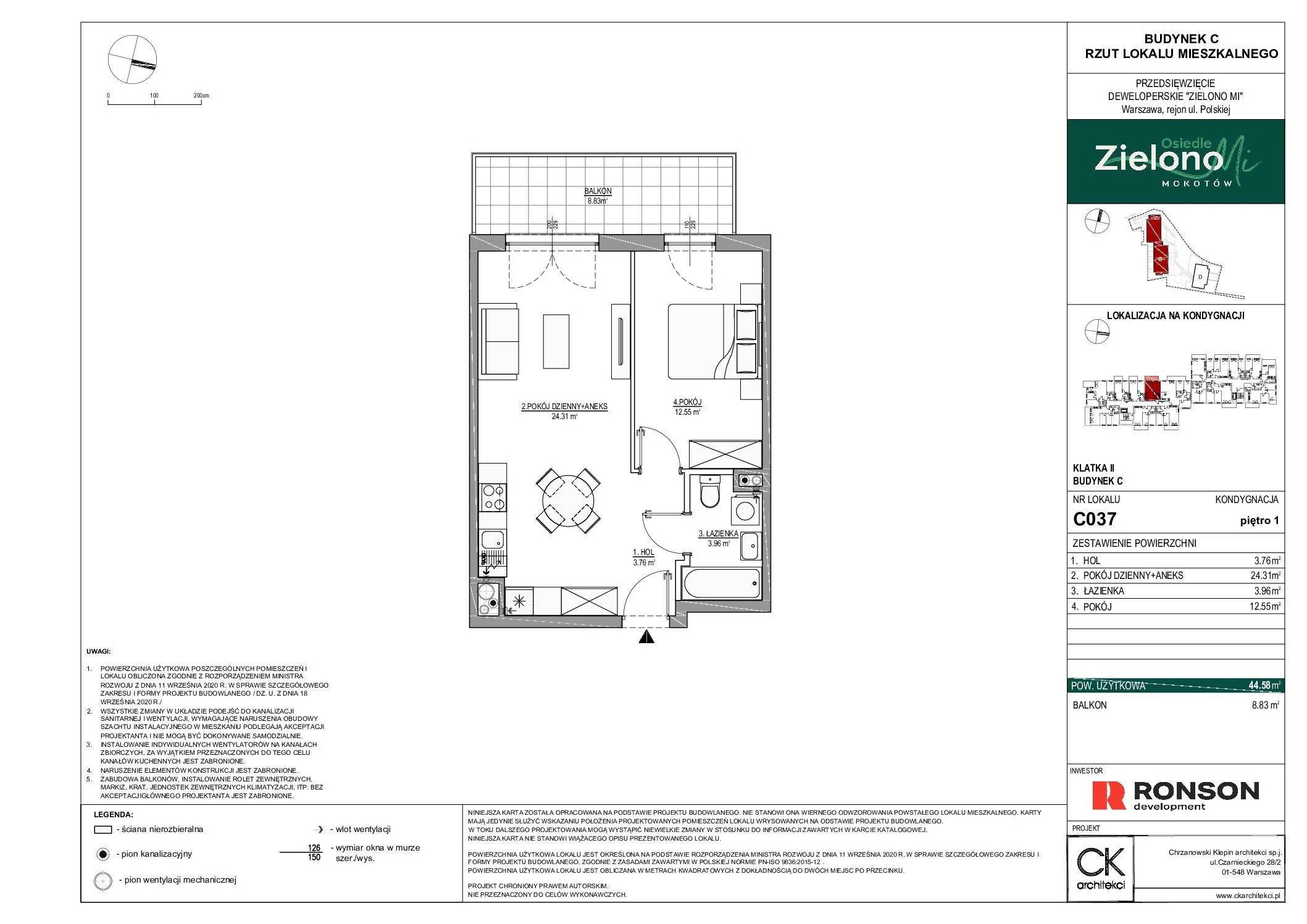 Zielono Mi – inwestycja Ronson - lokal C037, budynek C