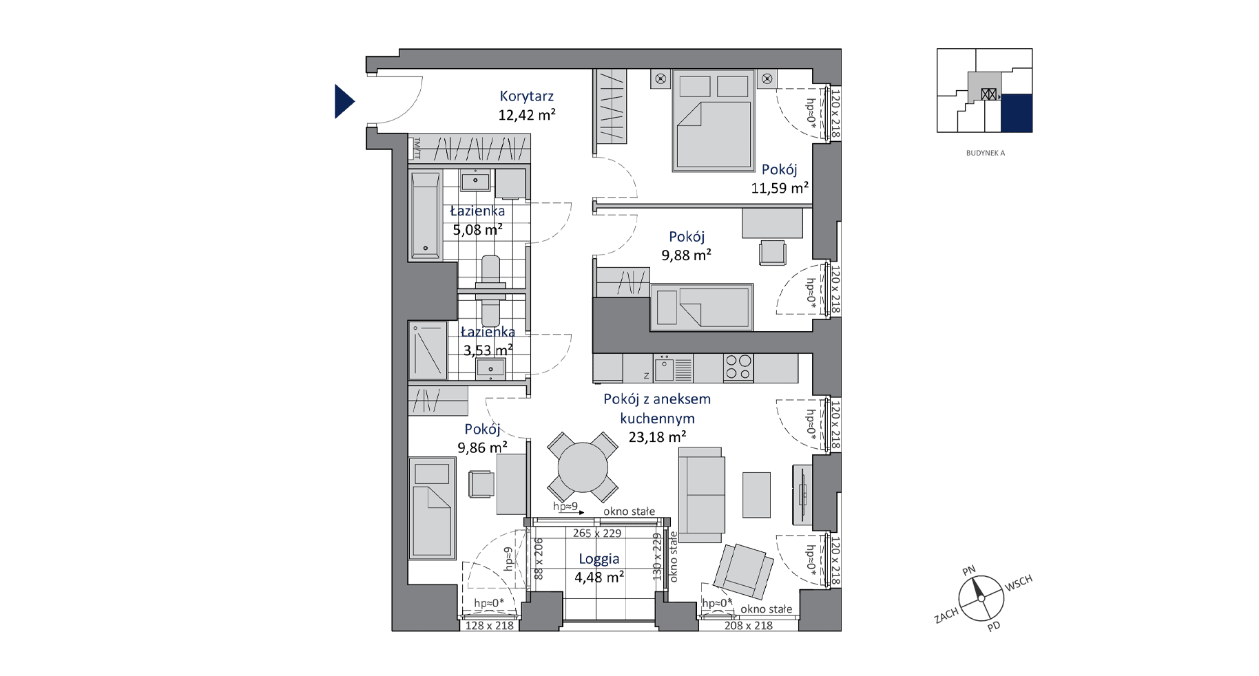 SKYCITY Gdynia – inwestycja Allcon - lokal A.3.3, budynek A