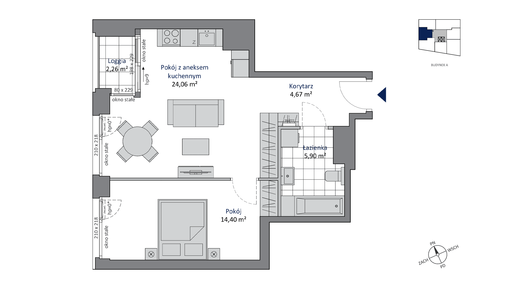 SKYCITY Gdynia – inwestycja Allcon - lokal A.12.6, budynek A