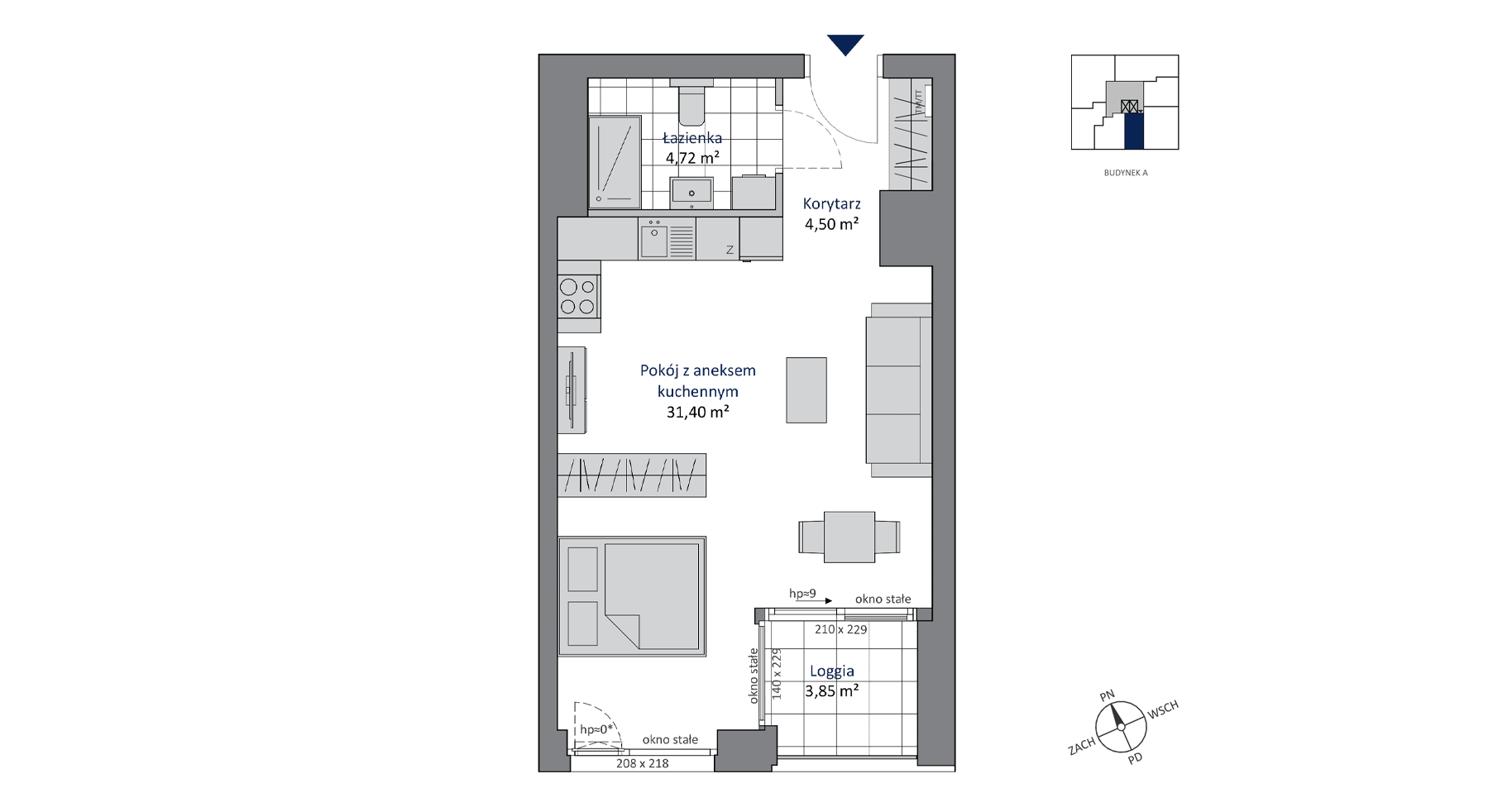 SKYCITY Gdynia – inwestycja Allcon - lokal A.4.4, budynek A