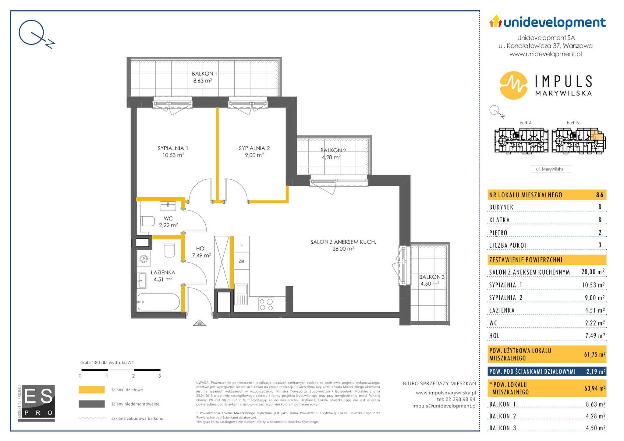 Impuls Marywilska – inwestycja Unidevelopment - lokal B/86, budynek B