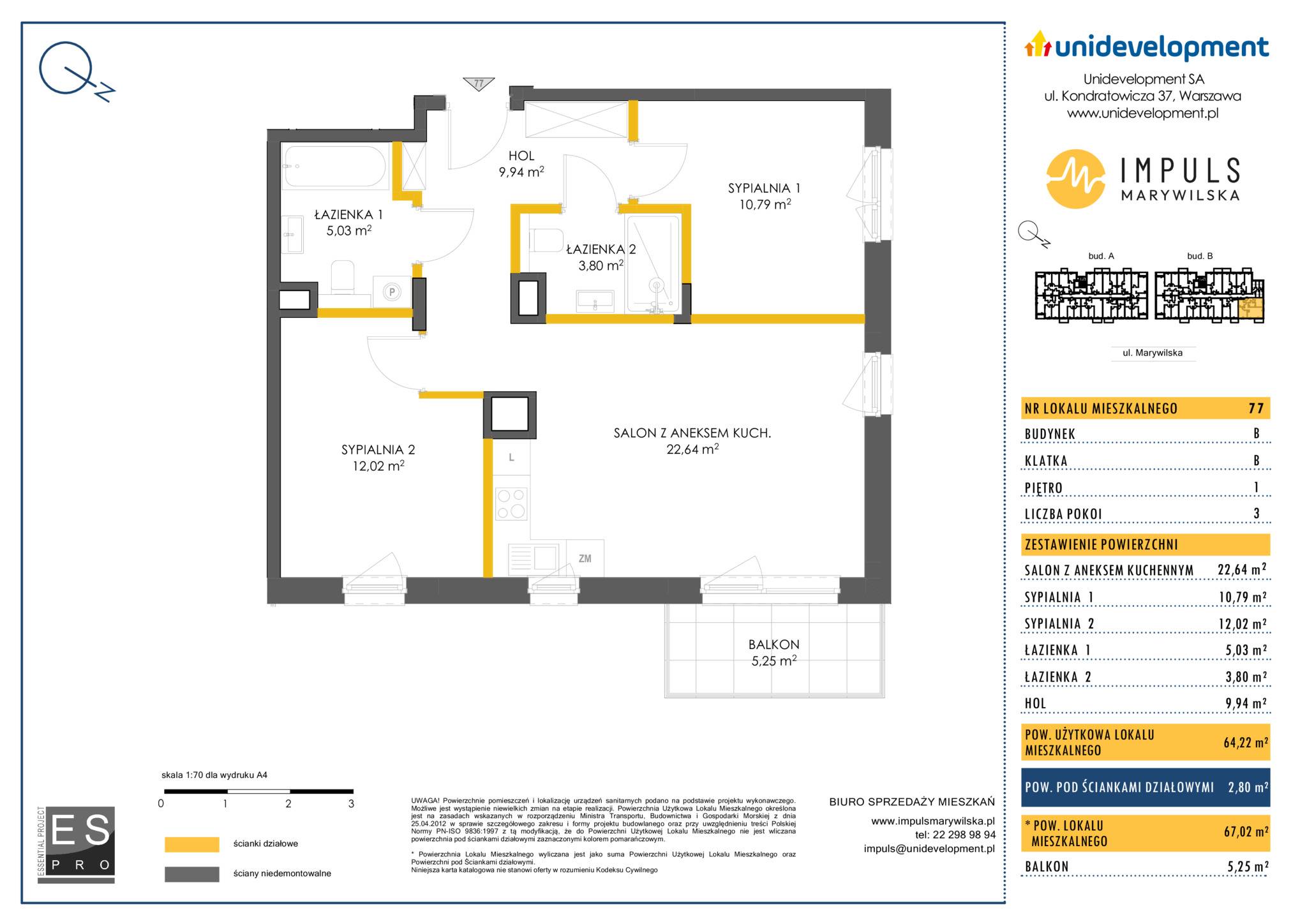Impuls Marywilska – inwestycja Unidevelopment - lokal B/77, budynek B