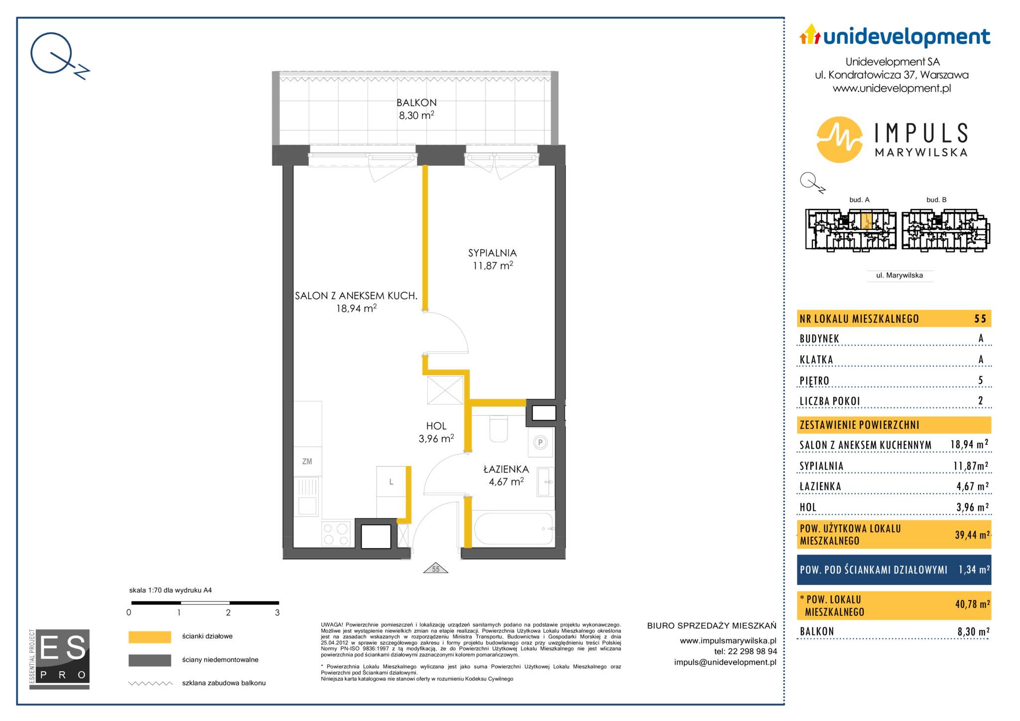 Impuls Marywilska – inwestycja Unidevelopment - lokal A/55, budynek A