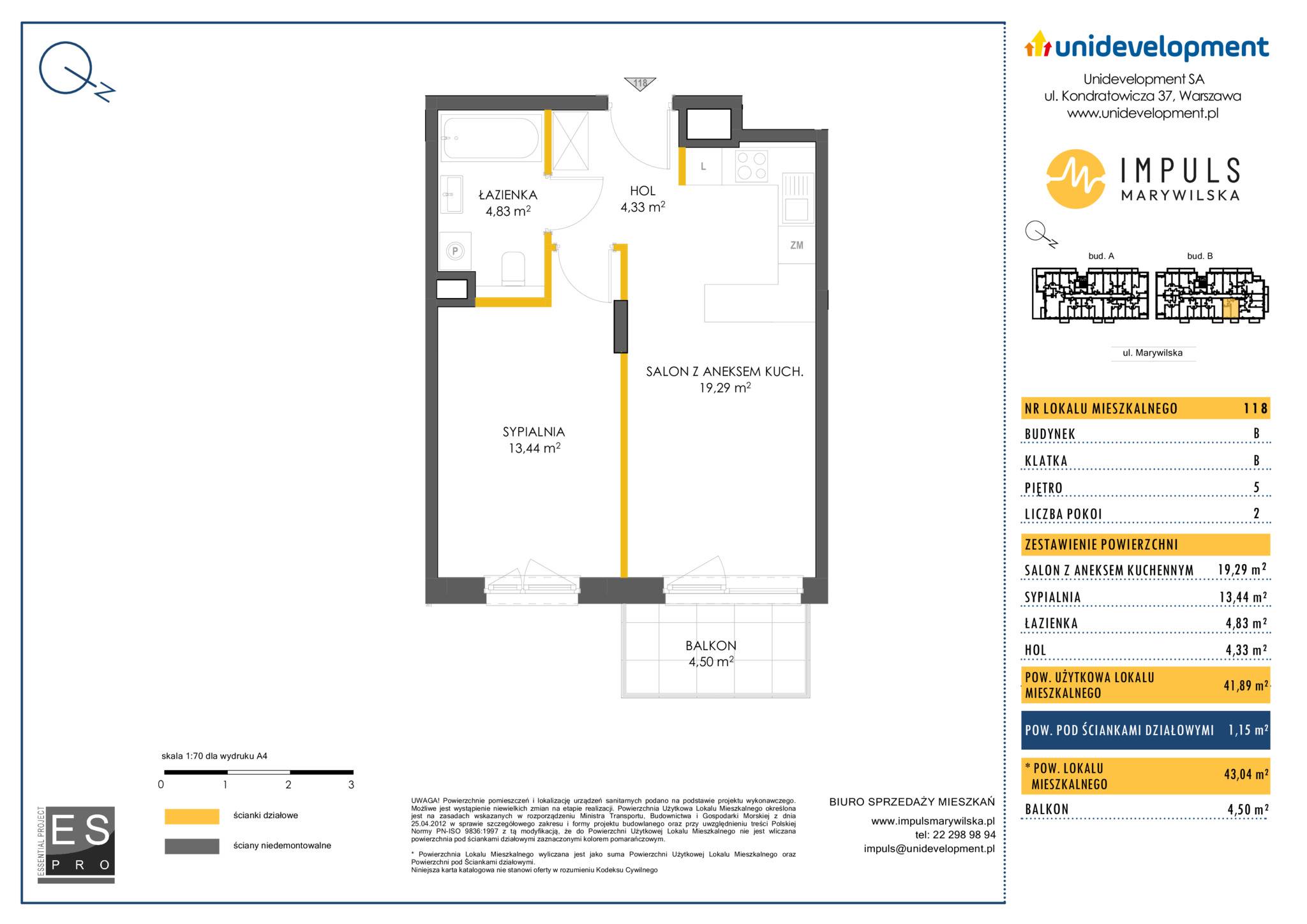 Impuls Marywilska – inwestycja Unidevelopment - lokal B/118, budynek B
