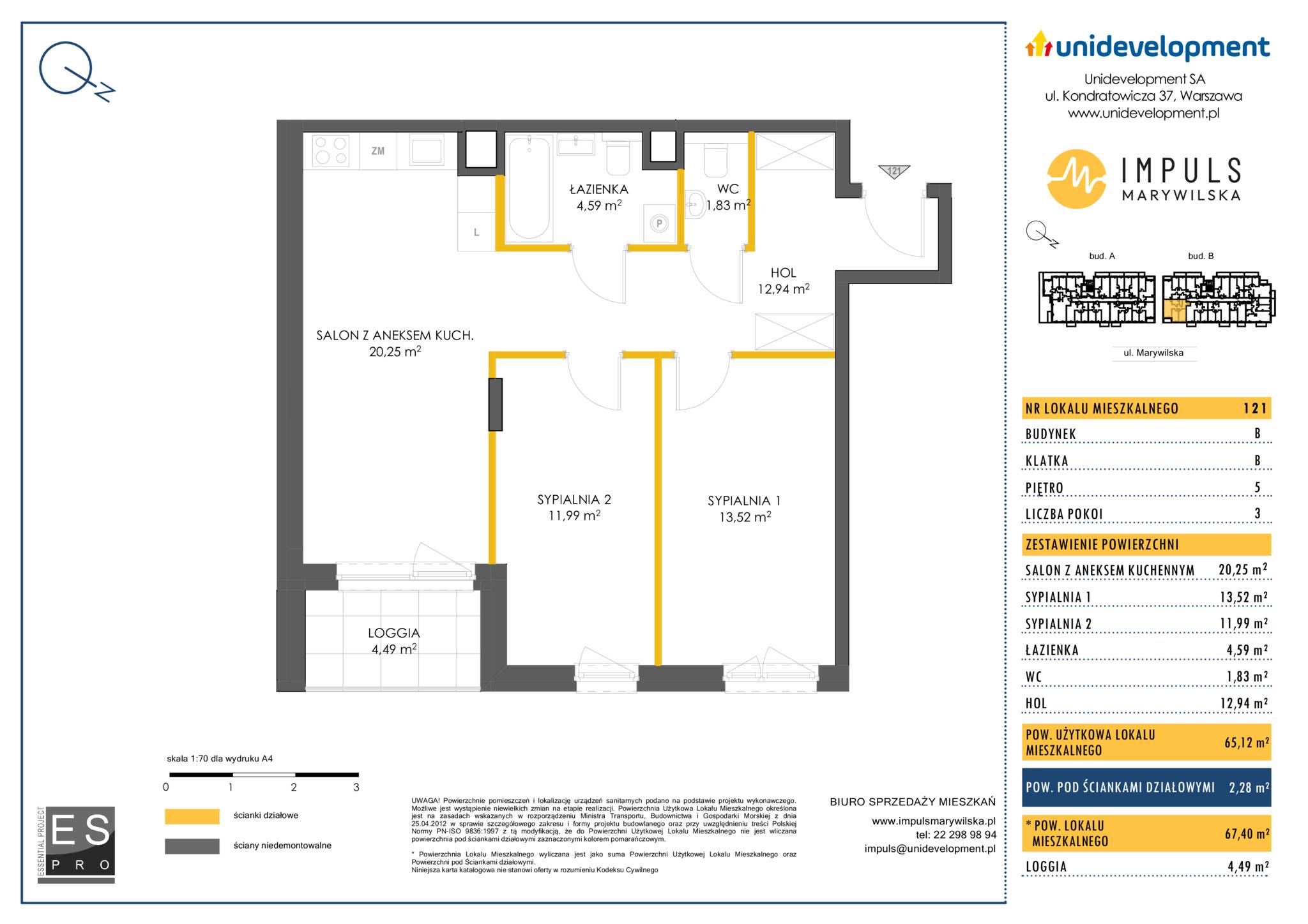 Impuls Marywilska – inwestycja Unidevelopment - lokal B/121, budynek B