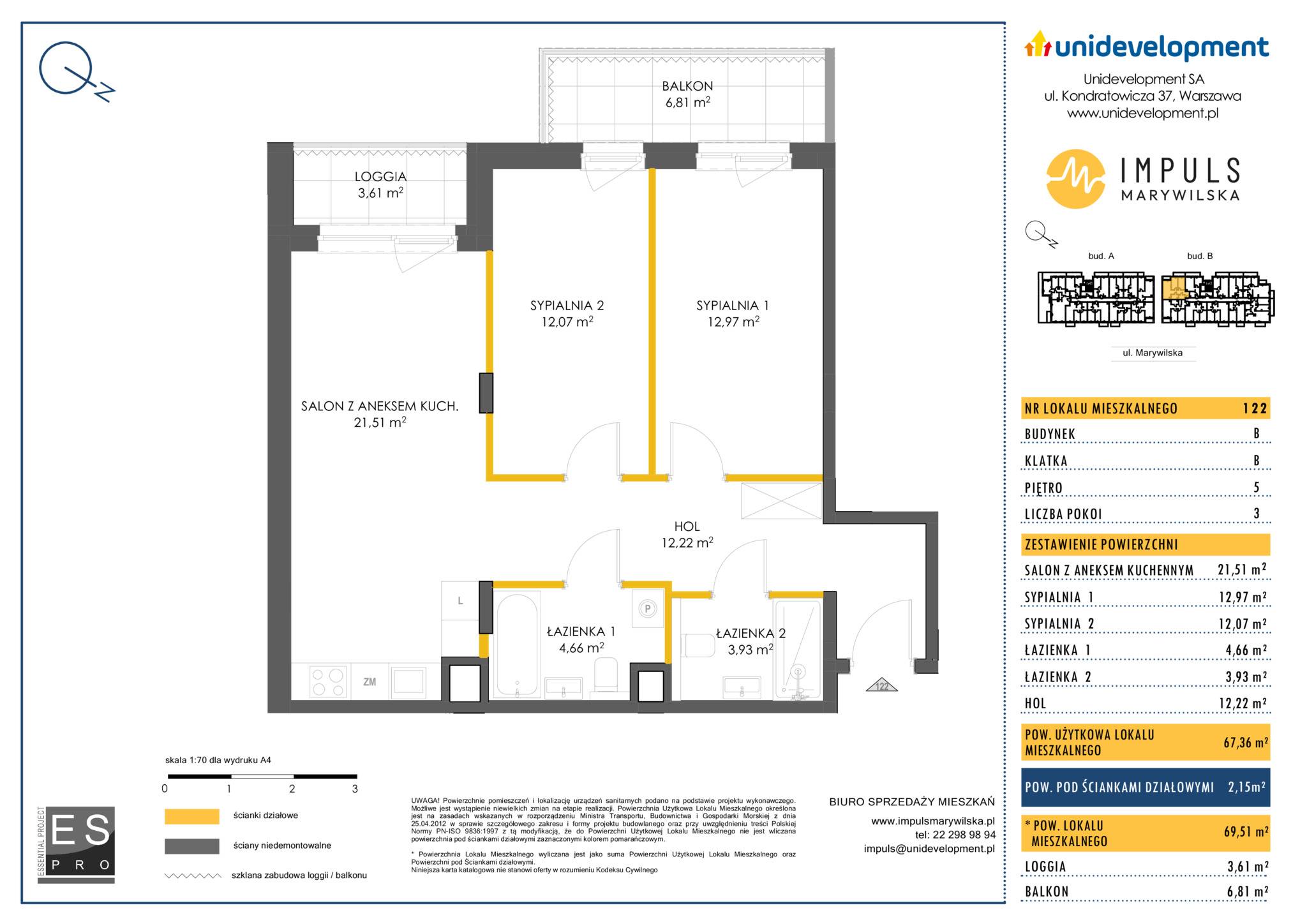 Impuls Marywilska – inwestycja Unidevelopment - lokal B/122, budynek B