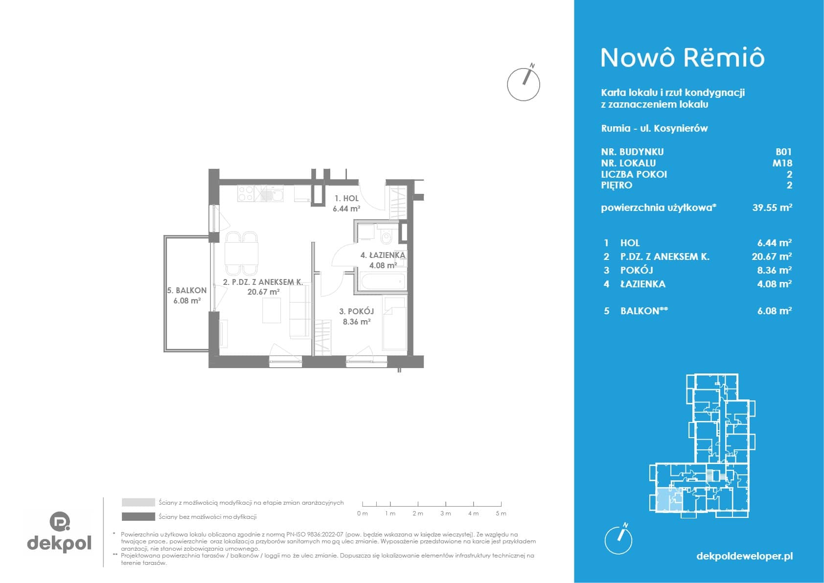 Nowô Rëmiô – inwestycja Dekpol Deweloper - lokal 2-M18, budynek 1