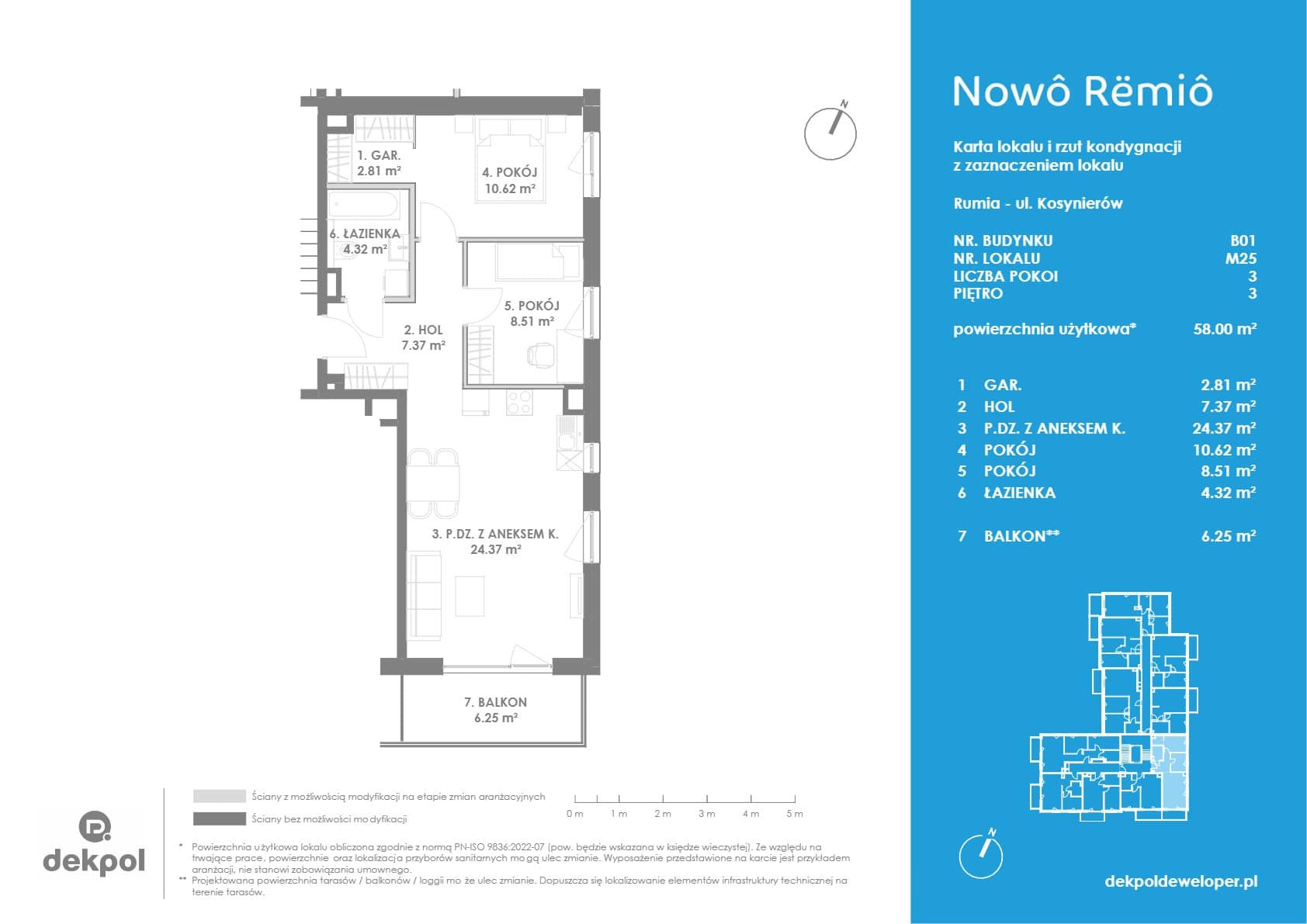 Nowô Rëmiô – inwestycja Dekpol Deweloper - lokal 2-M25, budynek 1