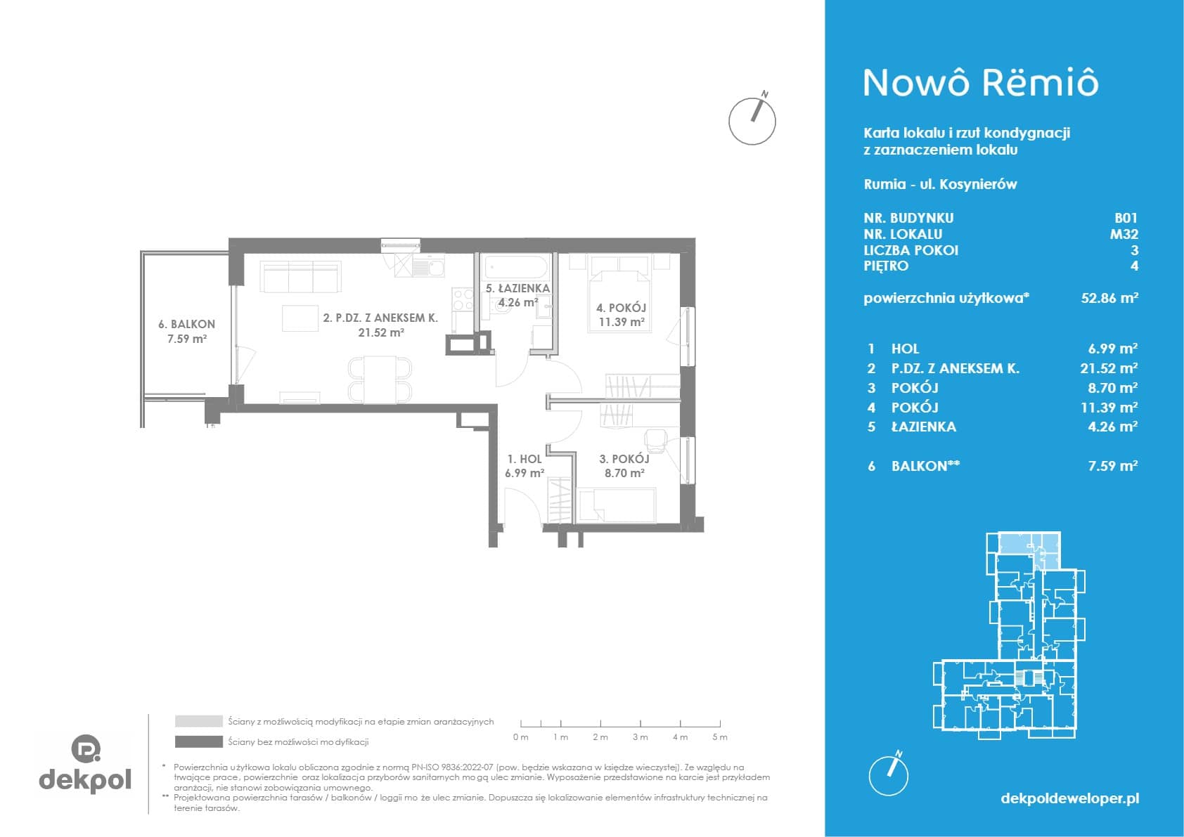 Nowô Rëmiô – inwestycja Dekpol Deweloper - lokal 2-M32, budynek 1